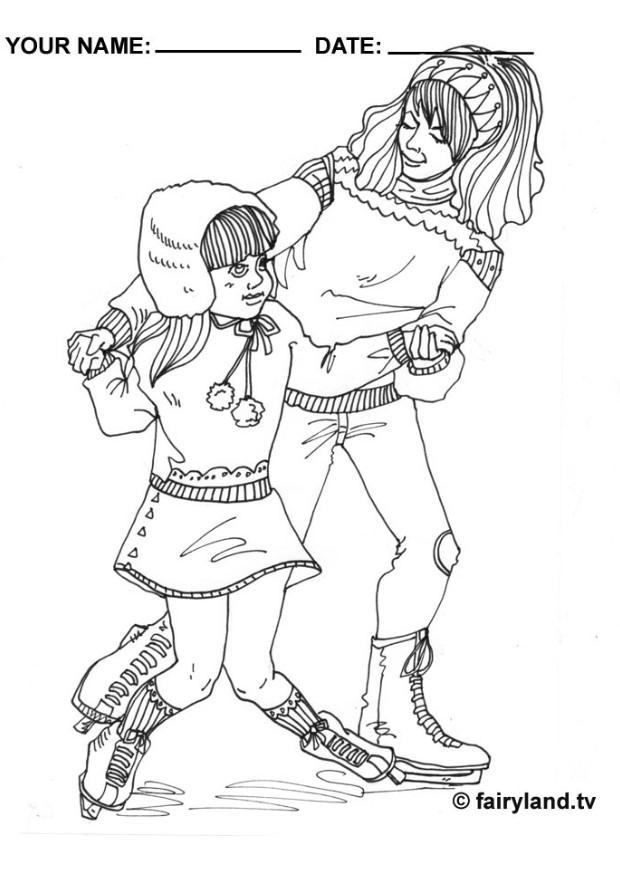 Coloriage faire du patin A  glace